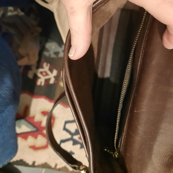 Coach Brown Leather Shoulder Bag with Gold Accents - Picture 5 of 12